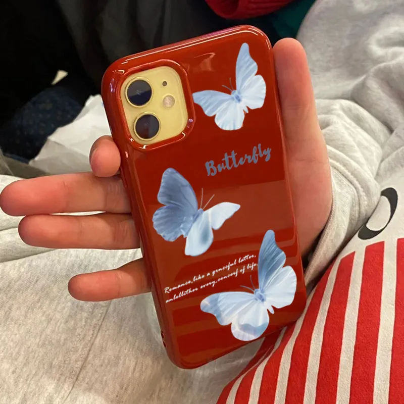 XIANGRIKE TPU Material Butterfly Phone Case Compatible With IPhone 15/14 Plus/13/12/11/15 Pro Max/XS/XR/XS Max/8 Plus-2