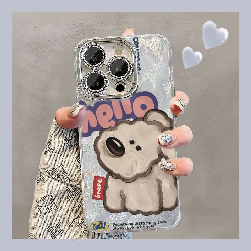 XIANGRIKE TPU Material Wobbly Dog Phone Case Compatible With IPhone 15/14 Plus/13/12/11/15 Pro Max/XS/XR/XS Max/8 Plus-1