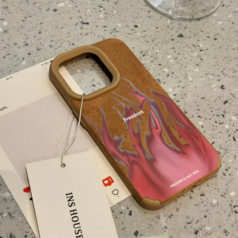 XIANGRIKE TPU Material Pink Flame Phone Case Compatible With IPhone 15/14 Plus/13/12/11/15 Pro Max/XS/XR/XS Max/8 Plus-4