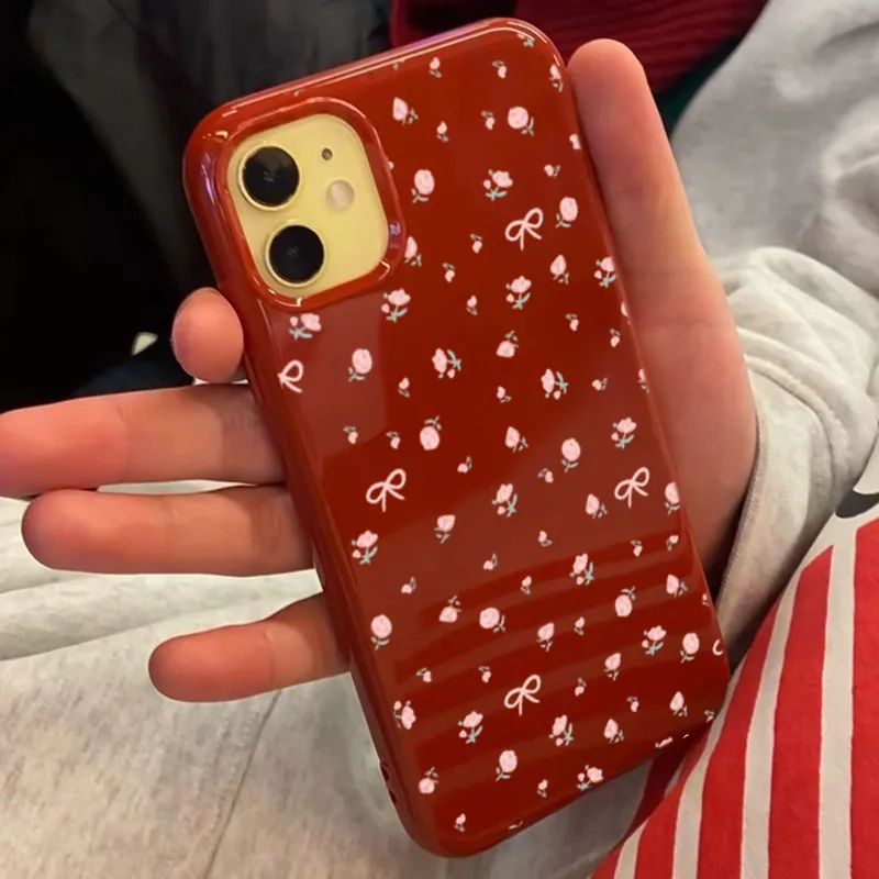 XIANGRIKE TPU Material Floral Phone Case Compatible With IPhone 15/14 Plus/13/12/11/15 Pro Max/XS/XR/XS Max/8 Plus-1