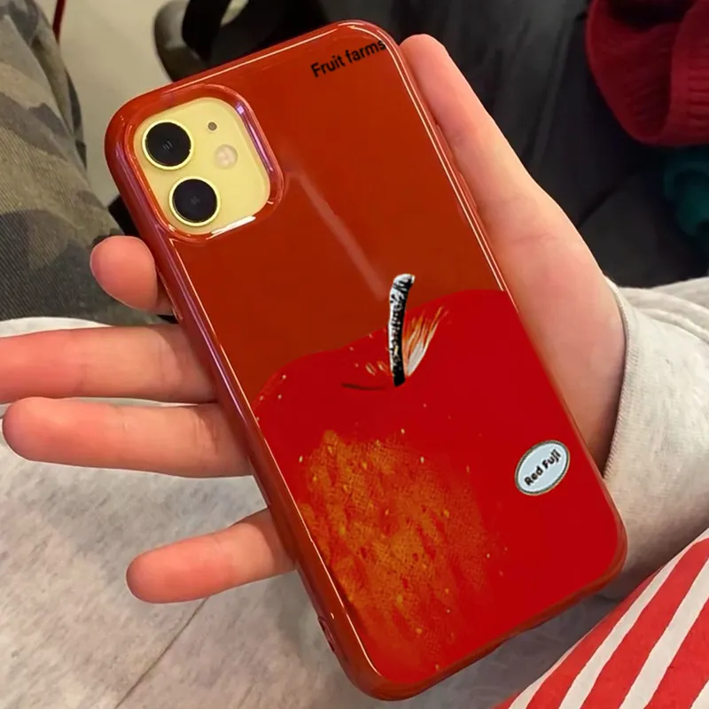 XIANGRIKE TPU Material Red Apple Phone Case Compatible With IPhone 15/14 Plus/13/12/11/15 Pro Max/XS/XR/XS Max/8 Plus-3