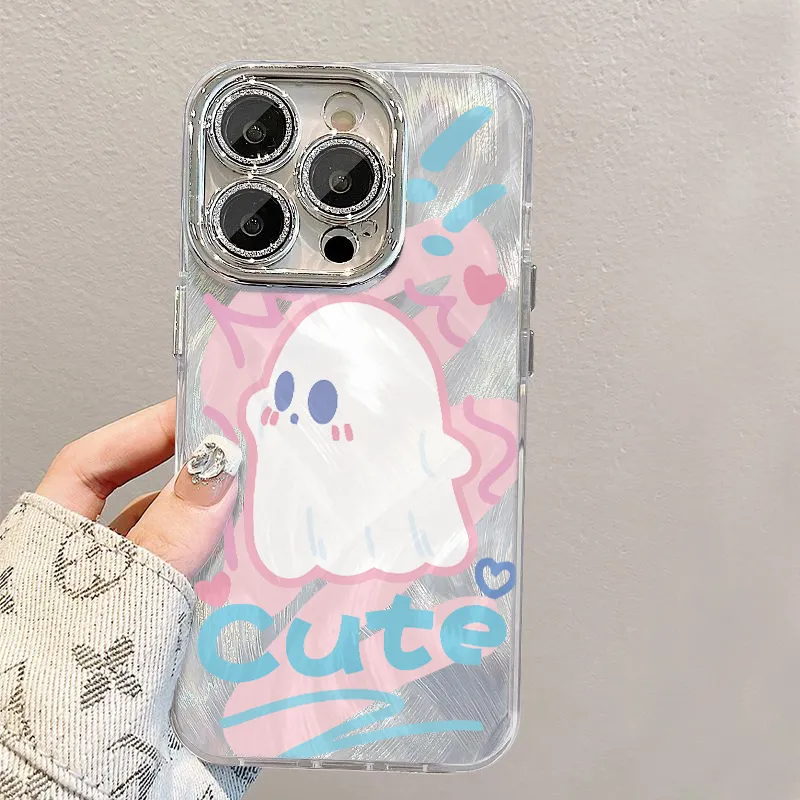 XIANGRIKE TPU Material Ghost Cute Phone Case Compatible With IPhone 15/14 Plus/13/12/11/15 Pro Max/XS/XR/XS Max/8 Plus-4