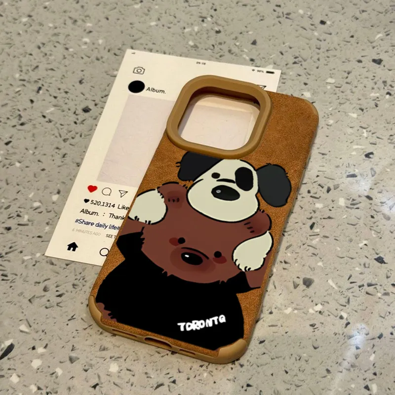 XIANGRIKE TPU Material Bear Phone Case Compatible With IPhone 15/14 Plus/13/12/11/15 Pro Max/XS/XR/XS Max/8 Plus-3