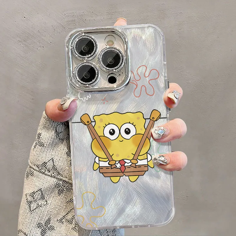 XIANGRIKE TPU Material SpongeBob Phone Case Compatible With IPhone 15/14 Plus/13/12/11/15 Pro Max/XS/XR/XS Max/8 Plus-2