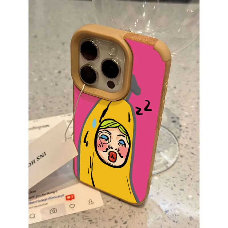 XIANGRIKE TPU Material Banana Face Phone Case Compatible With IPhone 15/14 Plus/13/12/11/15 Pro Max/XS/XR/XS Max/8 Plus-2