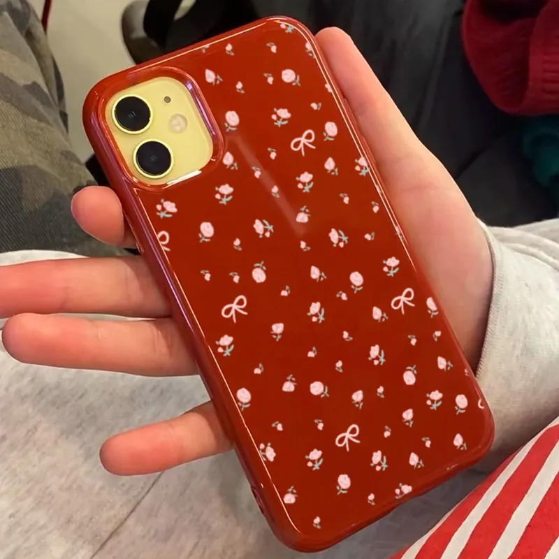 XIANGRIKE TPU Material Floral Phone Case Compatible With IPhone 15/14 Plus/13/12/11/15 Pro Max/XS/XR/XS Max/8 Plus-3