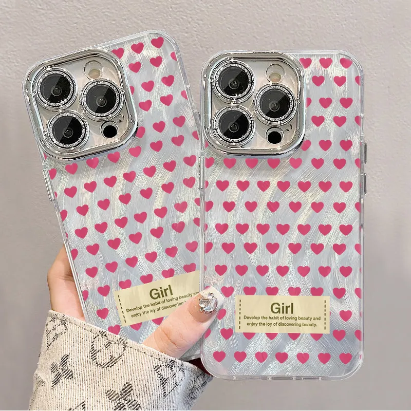 XIANGRIKE TPU Material Heart GIRL Phone Case Compatible With IPhone 15/14 Plus/13/12/11/15 Pro Max/XS/XR/XS Max/8 Plus-5