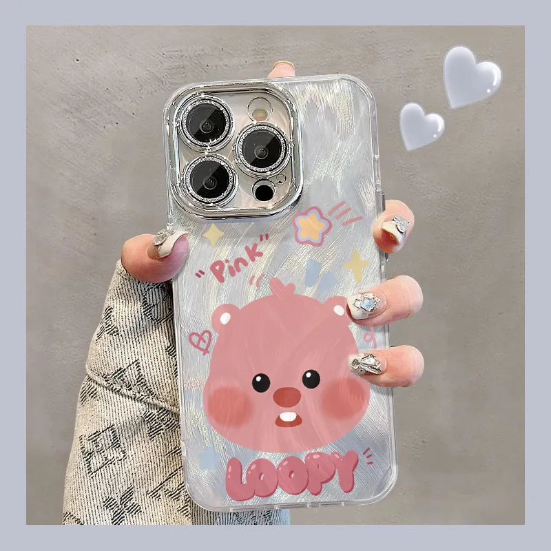 XIANGRIKE TPU Material Beaver Head Phone Case Compatible With IPhone 15/14 Plus/13/12/11/15 Pro Max/XS/XR/XS Max/8 Plus-1