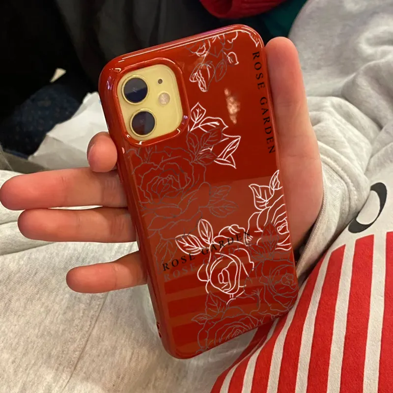 XIANGRIKE TPU Material Line Rose Phone Case Compatible With IPhone 15/14 Plus/13/12/11/15 Pro Max/XS/XR/XS Max/8 Plus-2