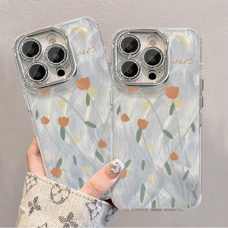 XIANGRIKE TPU Material Tulip Phone Case Compatible With IPhone 15/14 Plus/13/12/11/15 Pro Max/XS/XR/XS Max/8 Plus-5