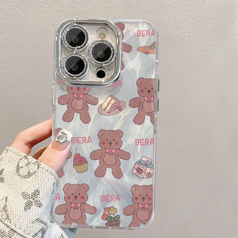 XIANGRIKE TPU Material Toy Bear Phone Case Compatible With IPhone 15/14 Plus/13/12/11/15 Pro Max/XS/XR/XS Max/8 Plus-4