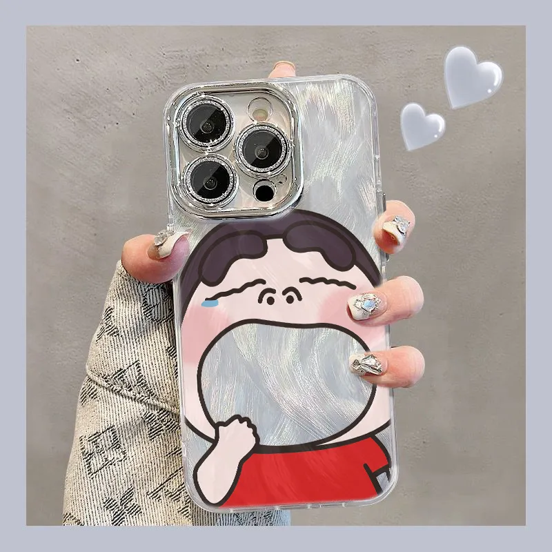 XIANGRIKE TPU Material Yawning Boy Phone Case Compatible With IPhone 15/14 Plus/13/12/11/15 Pro Max/XS/XR/XS Max/8 Plus-1