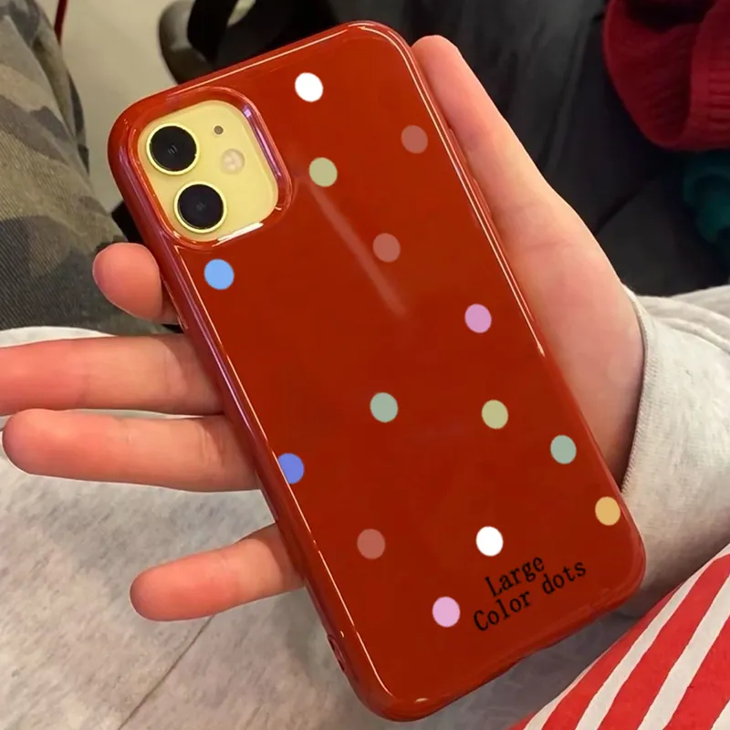 XIANGRIKE TPU Material Polka Dot Phone Case Compatible With IPhone 15/14 Plus/13/12/11/15 Pro Max/XS/XR/XS Max/8 Plus-4