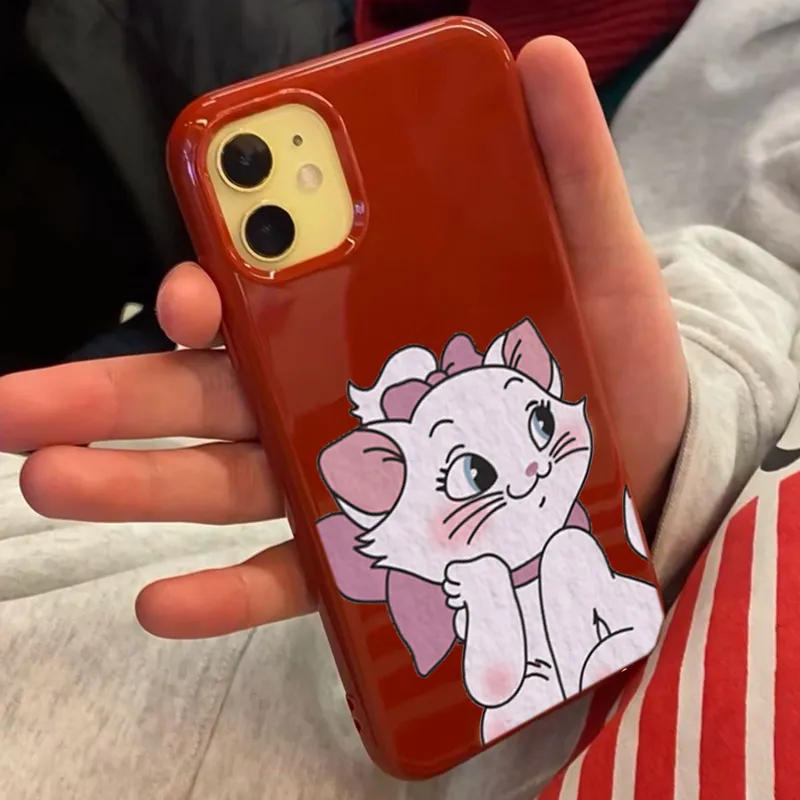 XIANGRIKE TPU Material Marie Cat Phone Case Compatible With IPhone 15/14 Plus/13/12/11/15 Pro Max/XS/XR/XS Max/8 Plus-1