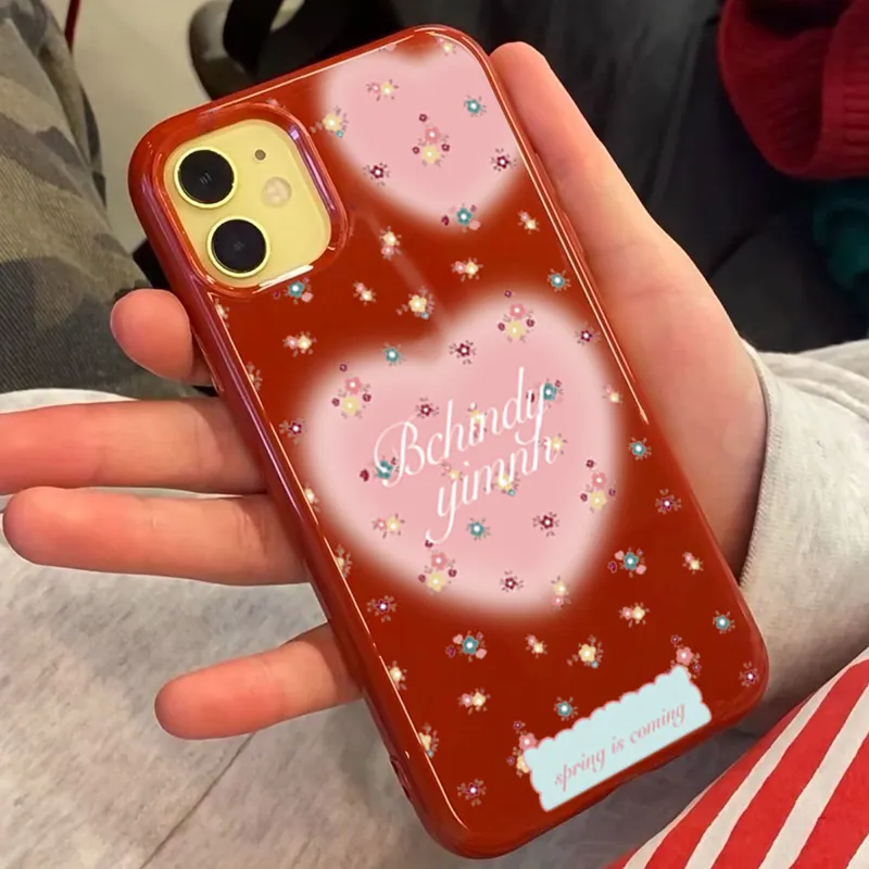 XIANGRIKE TPU Material Pink Heart Phone Case Compatible With IPhone 15/14 Plus/13/12/11/15 Pro Max/XS/XR/XS Max/8 Plus-4