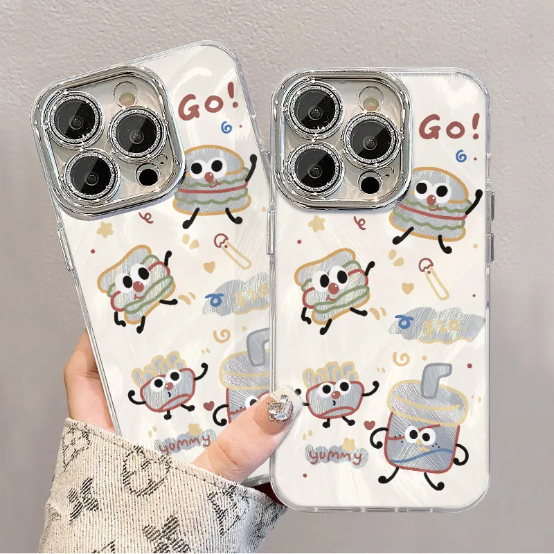 XIANGRIKE TPU Material Burger Man Phone Case Compatible With IPhone 15/14 Plus/13/12/11/15 Pro Max/XS/XR/XS Max/8 Plus-5