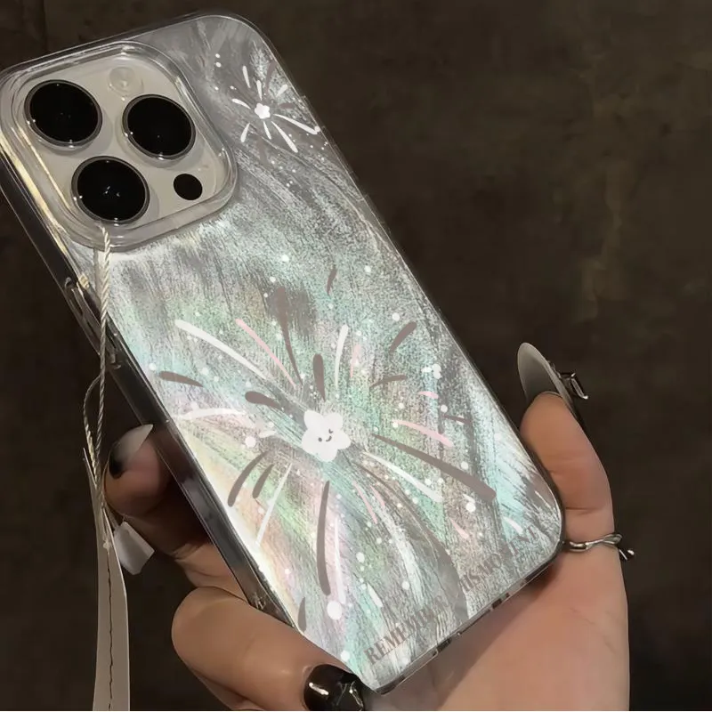 KESHIXIONG TPU Material White Star Phone Case Compatible With IPhone 15/14 Plus/13/12/11/15 Pro Max/XS/XR/XS Max/8 Plus-2