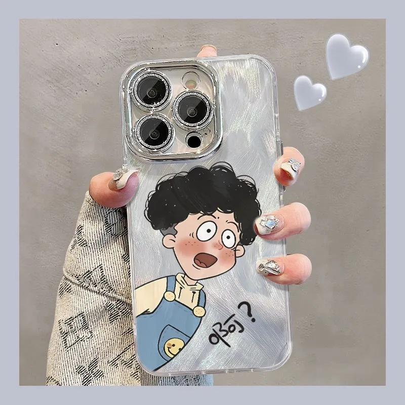 XIANGRIKE TPU Material Ah Ha Boy Phone Case Compatible With IPhone 15/14 Plus/13/12/11/15 Pro Max/XS/XR/XS Max/8 Plus-1