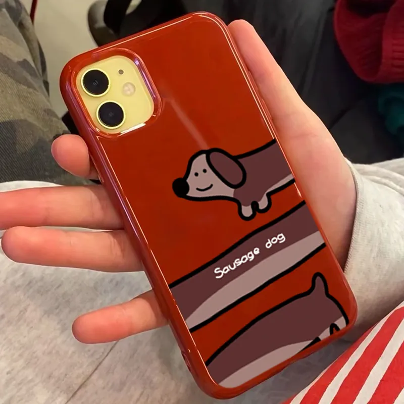 XIANGRIKE TPU Material Sausage Dog Phone Case Compatible With IPhone 15/14 Plus/13/12/11/15 Pro Max/XS/XR/XS Max/8 Plus-4