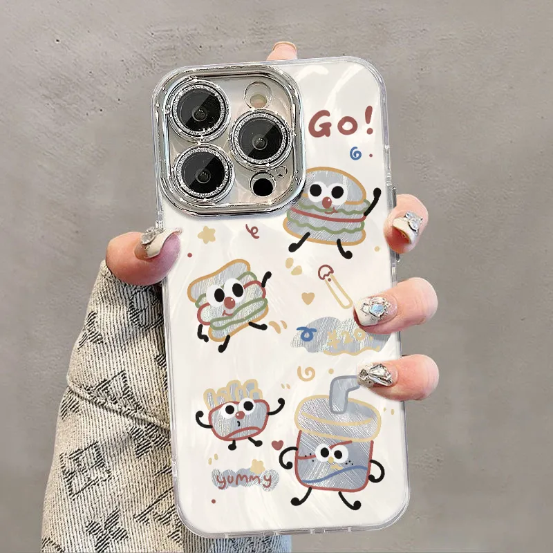 XIANGRIKE TPU Material Burger Man Phone Case Compatible With IPhone 15/14 Plus/13/12/11/15 Pro Max/XS/XR/XS Max/8 Plus-2