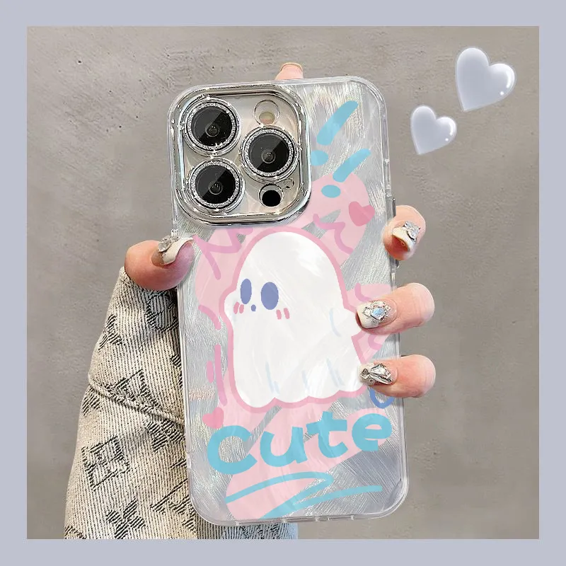 XIANGRIKE TPU Material Ghost Cute Phone Case Compatible With IPhone 15/14 Plus/13/12/11/15 Pro Max/XS/XR/XS Max/8 Plus-1