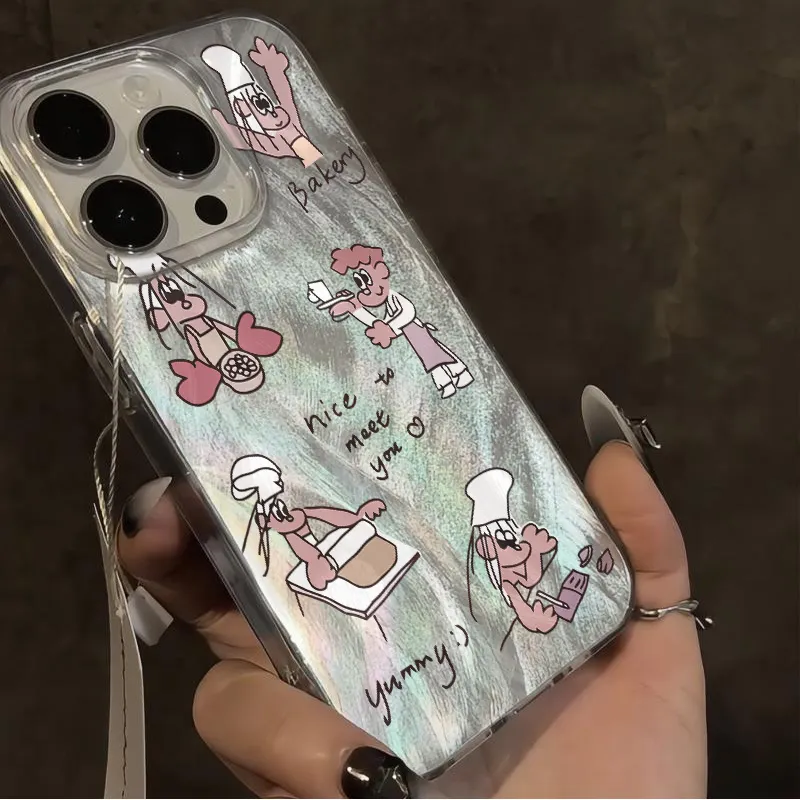 XIANGRIKE TPU Material Pastry Chef Phone Case Compatible With IPhone 15/14 Plus/13/12/11/15 Pro Max/XS/XR/XS Max/8 Plus-2