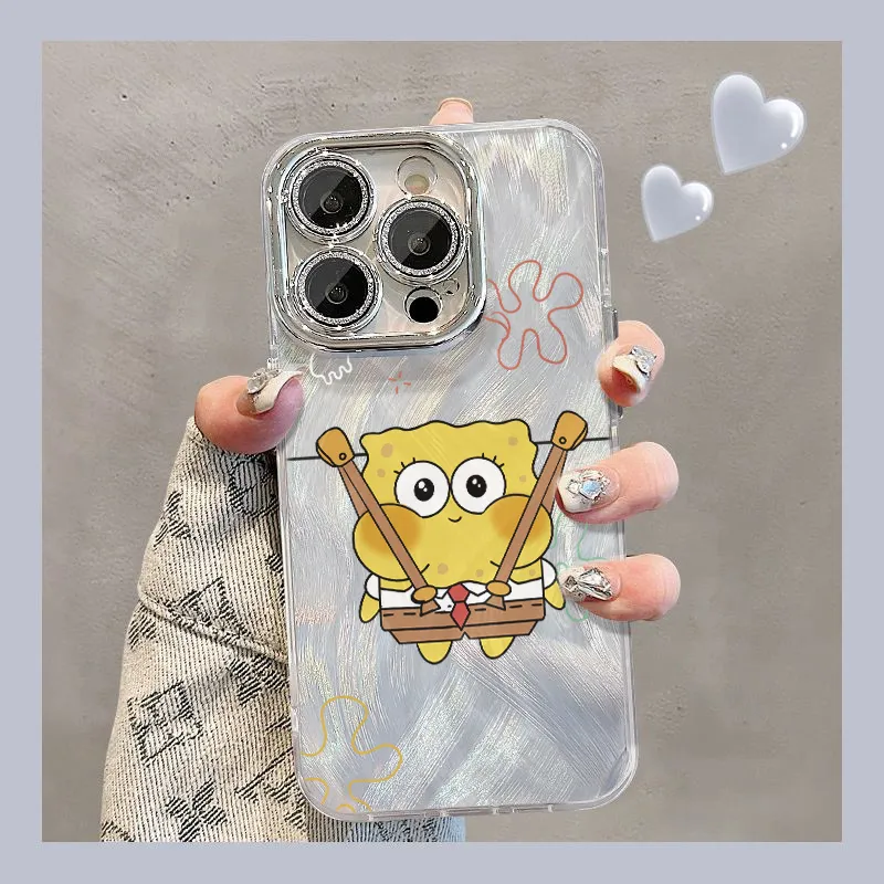XIANGRIKE TPU Material SpongeBob Phone Case Compatible With IPhone 15/14 Plus/13/12/11/15 Pro Max/XS/XR/XS Max/8 Plus-1