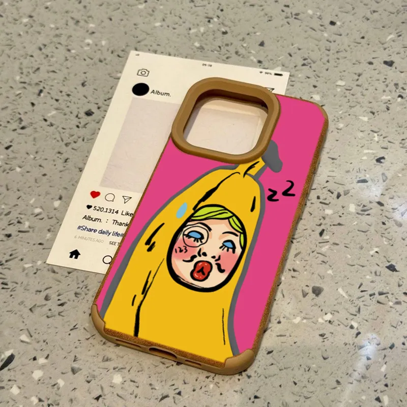 XIANGRIKE TPU Material Banana Face Phone Case Compatible With IPhone 15/14 Plus/13/12/11/15 Pro Max/XS/XR/XS Max/8 Plus-3