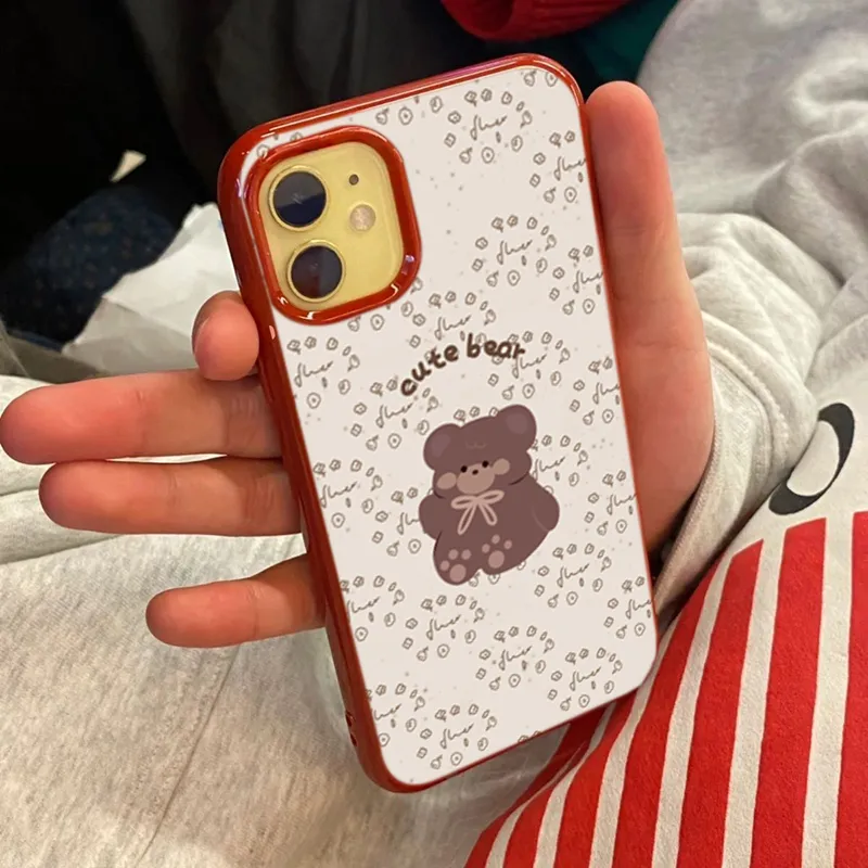XIANGRIKE TPU Material A1409 Bear Phone Case Compatible With IPhone 15/14 Plus/13/12/11/15 Pro Max/XS/XR/XS Max/8 Plus-2