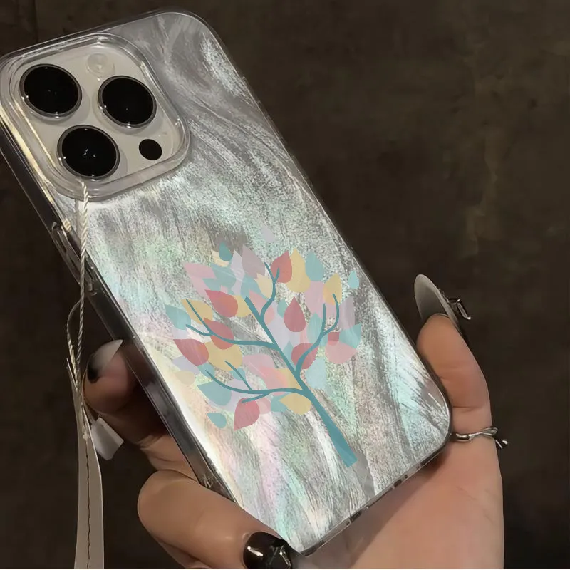 XIANGRIKE TPU Material Green Tree Phone Case Compatible With IPhone 15/14 Plus/13/12/11/15 Pro Max/XS/XR/XS Max/8 Plus-2