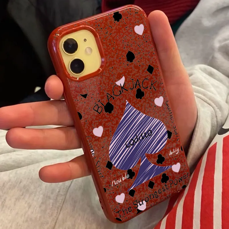 XIANGRIKE TPU Material Blackjack A Phone Case Compatible With IPhone 15/14 Plus/13/12/11/15 Pro Max/XS/XR/XS Max/8 Plus-1
