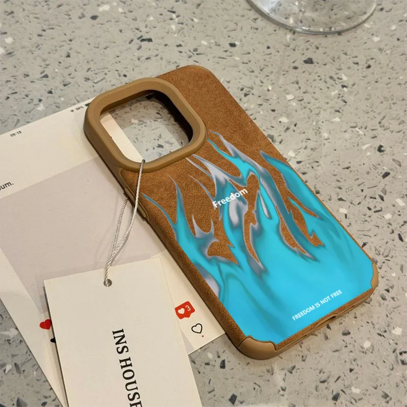 XIANGRIKE TPU Material Blue Flame Phone Case Compatible With IPhone 15/14 Plus/13/12/11/15 Pro Max/XS/XR/XS Max/8 Plus-4