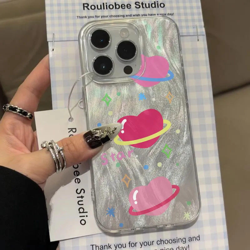 XIANGRIKE TPU Material Candy Heart Phone Case Compatible With IPhone 15/14 Plus/13/12/11/15 Pro Max/XS/XR/XS Max/8 Plus-3