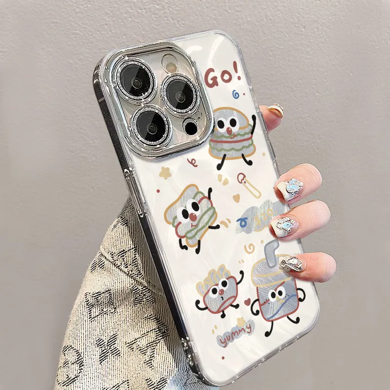XIANGRIKE TPU Material Burger Man Phone Case Compatible With IPhone 15/14 Plus/13/12/11/15 Pro Max/XS/XR/XS Max/8 Plus-3