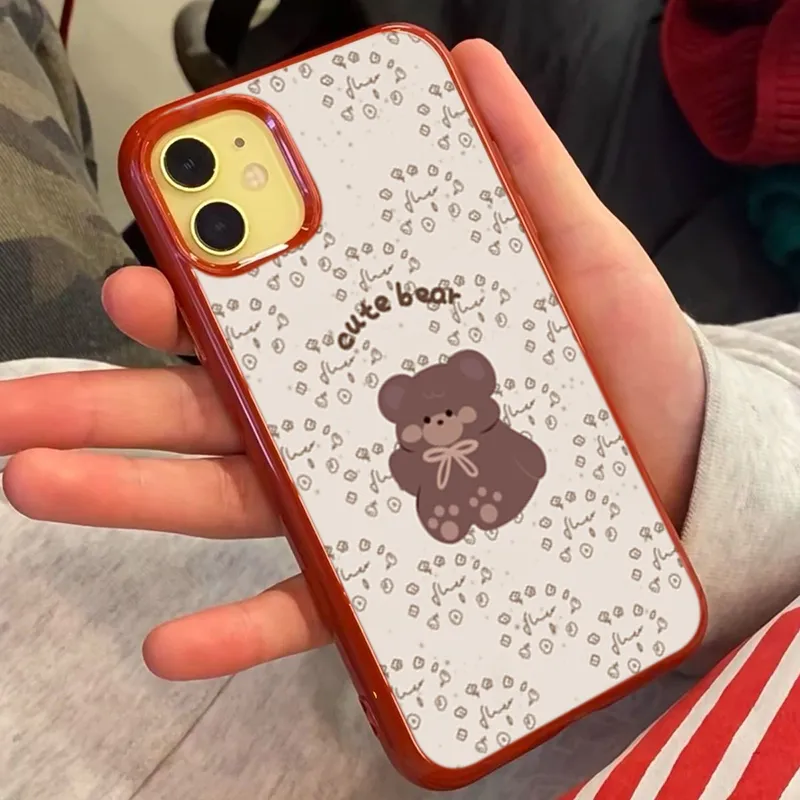 XIANGRIKE TPU Material A1409 Bear Phone Case Compatible With IPhone 15/14 Plus/13/12/11/15 Pro Max/XS/XR/XS Max/8 Plus-4