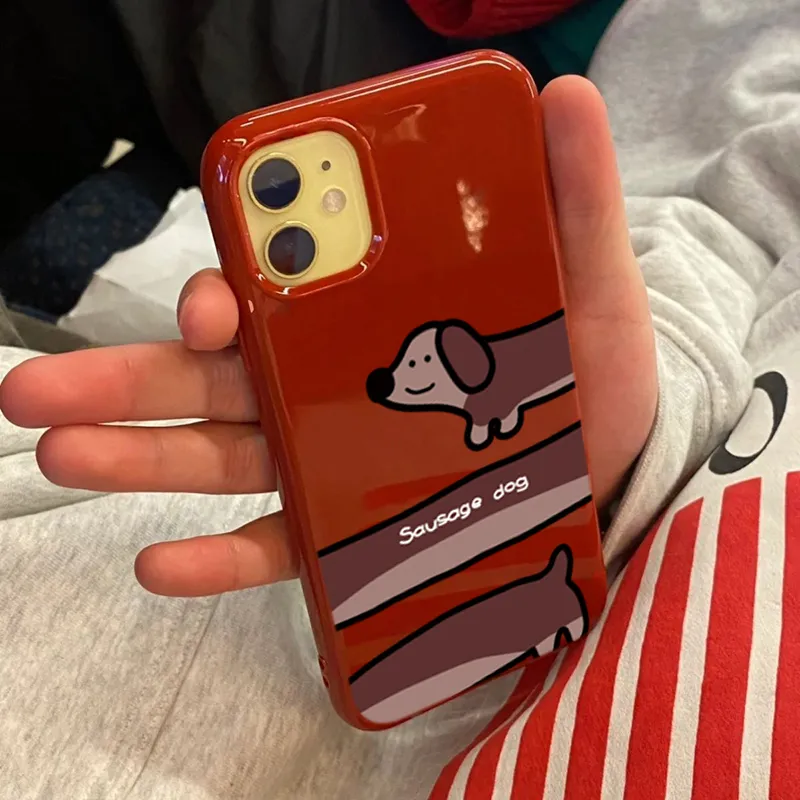 XIANGRIKE TPU Material Sausage Dog Phone Case Compatible With IPhone 15/14 Plus/13/12/11/15 Pro Max/XS/XR/XS Max/8 Plus-2