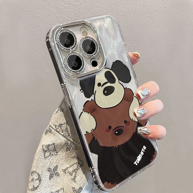 XIANGRIKE TPU Material Bear Shaped Phone Case Compatible With IPhone 15/14 Plus/13/12/11/15 Pro Max/XS/XR/XS Max/8 Plus-3