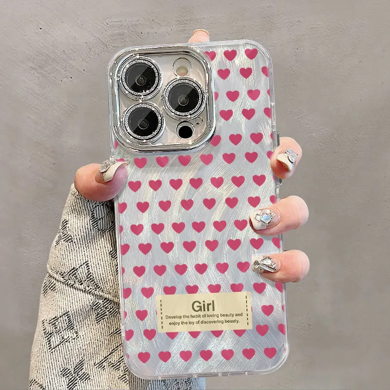 XIANGRIKE TPU Material Heart GIRL Phone Case Compatible With IPhone 15/14 Plus/13/12/11/15 Pro Max/XS/XR/XS Max/8 Plus-2