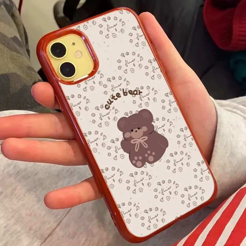 XIANGRIKE TPU Material A1409 Bear Phone Case Compatible With IPhone 15/14 Plus/13/12/11/15 Pro Max/XS/XR/XS Max/8 Plus-3