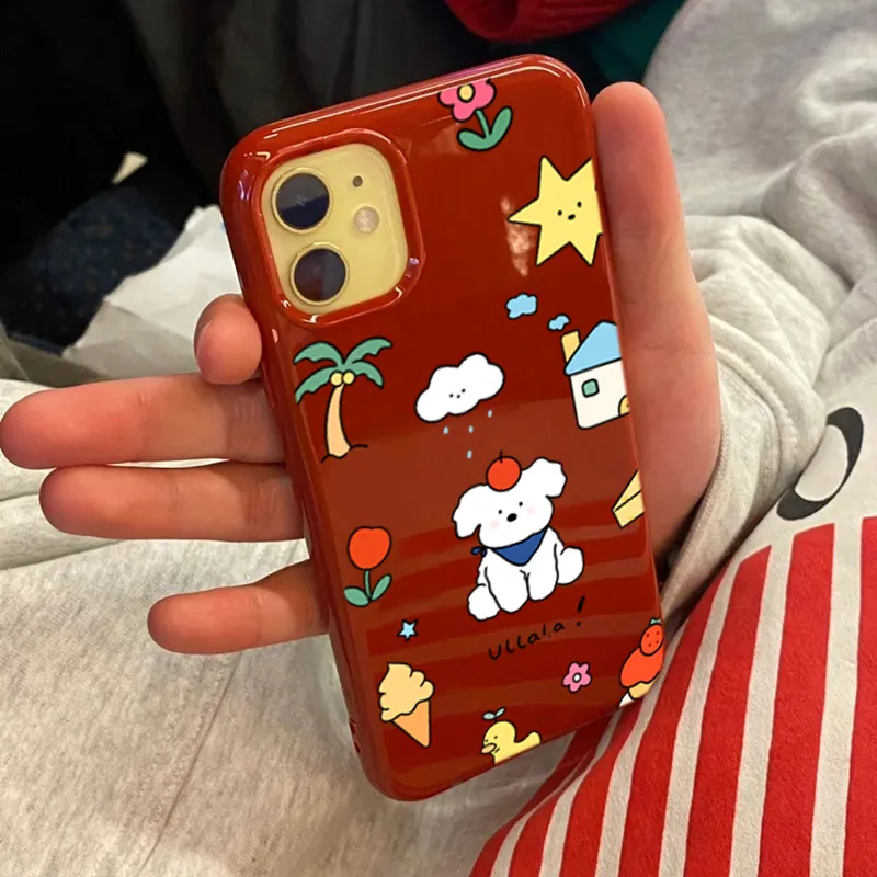 XIANGRIKE TPU Material Rainy Puppy Phone Case Compatible With IPhone 15/14 Plus/13/12/11/15 Pro Max/XS/XR/XS Max/8 Plus-2