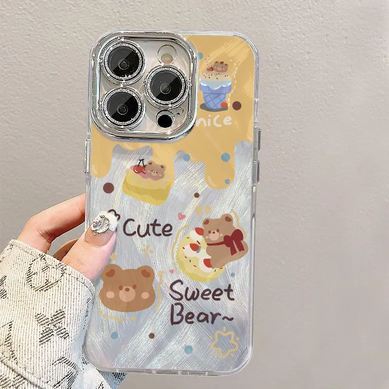 XIANGRIKE TPU Material Cheese Bear Phone Case Compatible With IPhone 15/14 Plus/13/12/11/15 Pro Max/XS/XR/XS Max/8 Plus-4
