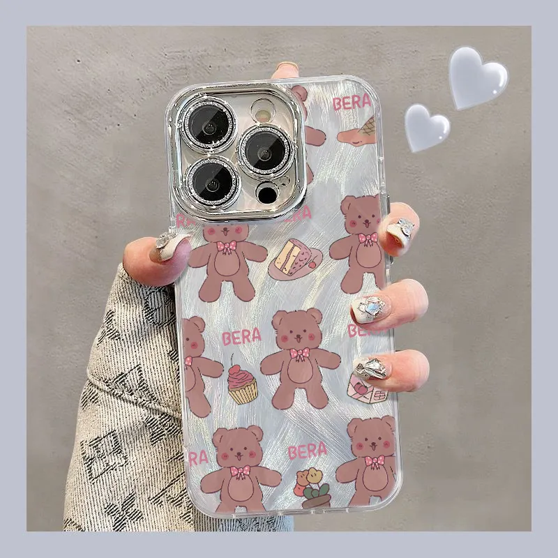 XIANGRIKE TPU Material Toy Bear Phone Case Compatible With IPhone 15/14 Plus/13/12/11/15 Pro Max/XS/XR/XS Max/8 Plus-1