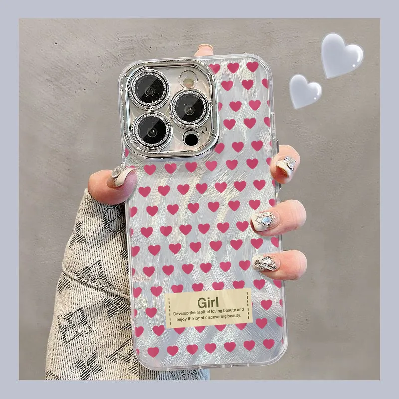 XIANGRIKE TPU Material Heart GIRL Phone Case Compatible With IPhone 15/14 Plus/13/12/11/15 Pro Max/XS/XR/XS Max/8 Plus-1