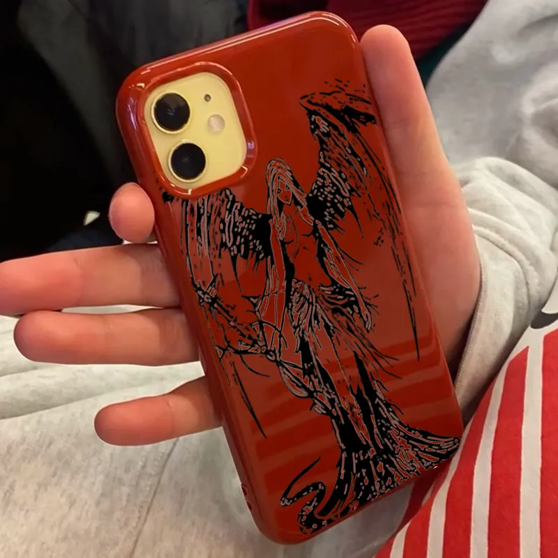 XIANGRIKE TPU Material Angel Girl Phone Case Compatible With IPhone 15/14 Plus/13/12/11/15 Pro Max/XS/XR/XS Max/8 Plus-1