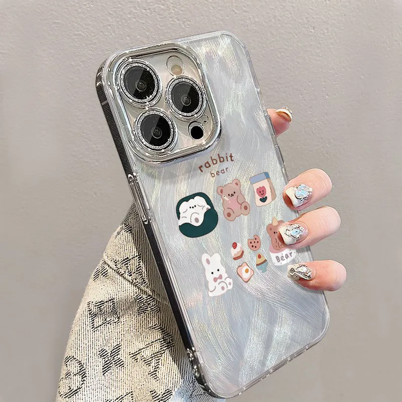 XIANGRIKE TPU Material Bear Laptop Phone Case Compatible With IPhone 15/14 Plus/13/12/11/15 Pro Max/XS/XR/XS Max/8 Plus-3
