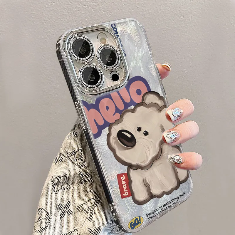 XIANGRIKE TPU Material Wobbly Dog Phone Case Compatible With IPhone 15/14 Plus/13/12/11/15 Pro Max/XS/XR/XS Max/8 Plus-3