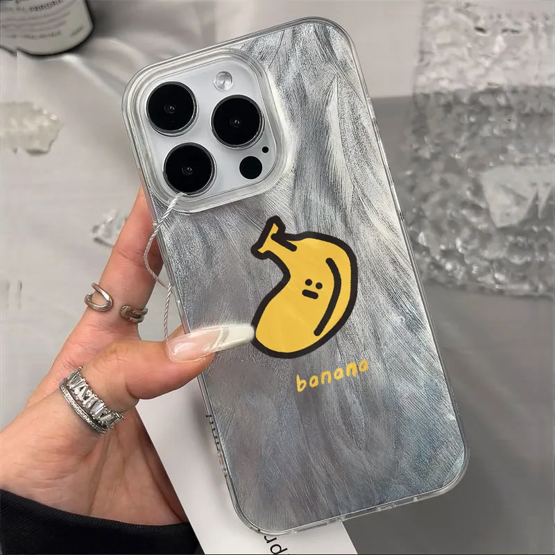 XIANGRIKE TPU Material Cute Banana Phone Case Compatible With IPhone 15/14 Plus/13/12/11/15 Pro Max/XS/XR/XS Max/8 Plus-1