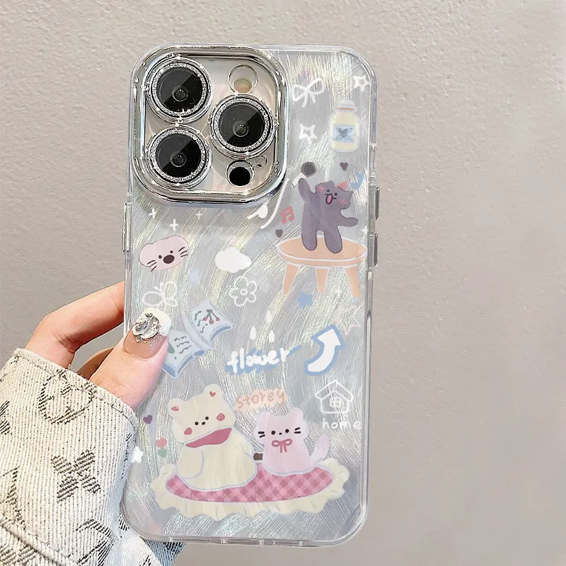XIANGRIKE TPU Material Picnic Bear Phone Case Compatible With IPhone 15/14 Plus/13/12/11/15 Pro Max/XS/XR/XS Max/8 Plus-4