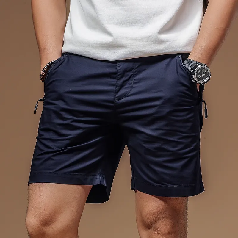 Seasonal Words Casual Shorts Men's Blue-1