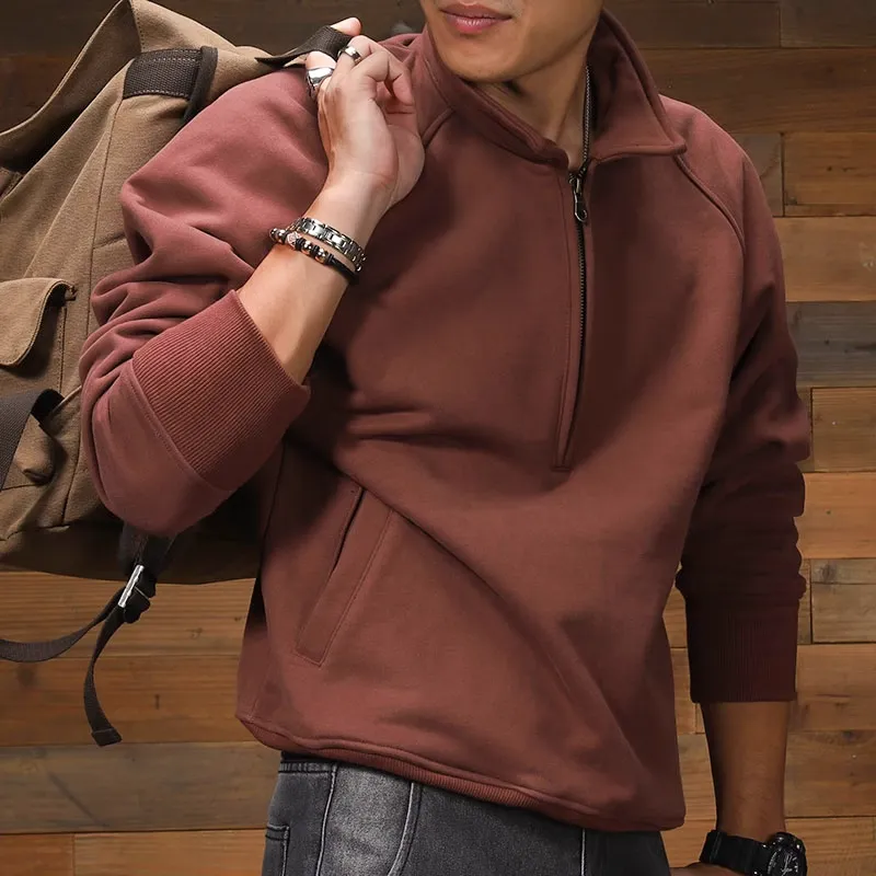 Seasonal Words Sweatshirt Men's Brick Red-1
